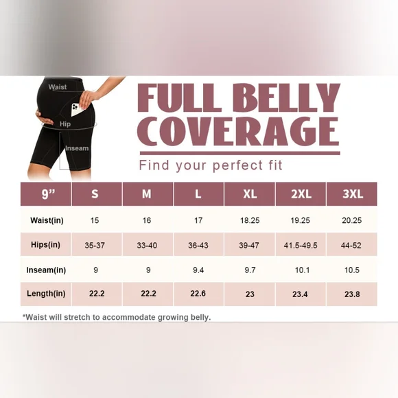 Maternity Yoga Short Over The Belly Comfy Biker Short - Picture 3 of 3